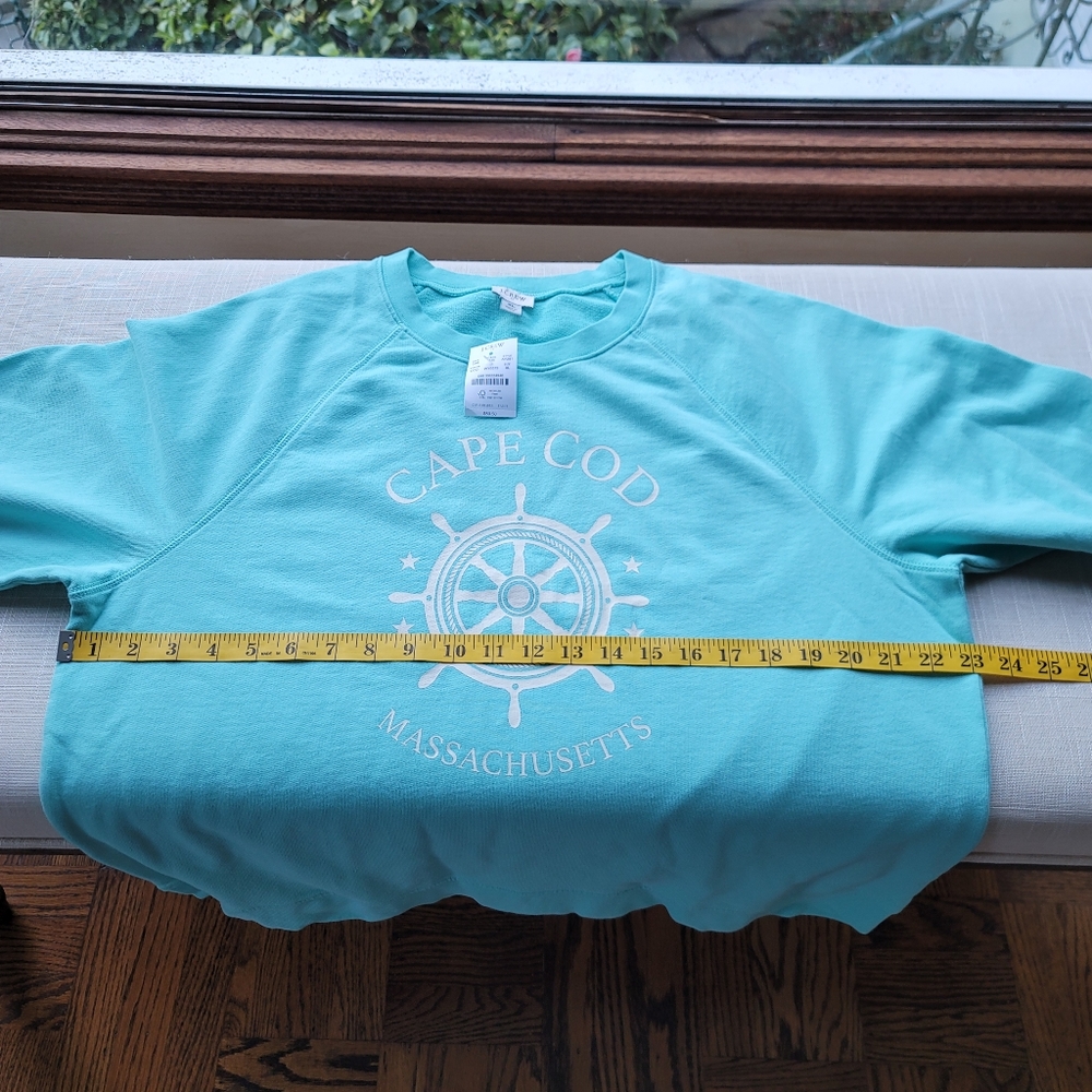 New! J. Crew sz XL X-Large Cape Cod Aqua Blue Pullover Sweatshirt NWT - Picture 5 of 10
